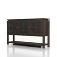 thumbnail image 3 of Furniture of America  Wins Modern Farmhouse 5-shelf Buffet Table Walnut 59"W X 15.7"D X 35"H Glass Finish,Wood Finish,Walnut Finish, 3 of 5