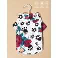 thumbnail image 2 of PETSIN 1pc Petsin Cute Rose Patterned White Pet Shirt With Paw Prints, 2 of 5