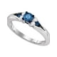 10kt Or Blanc Femmes Rond Bleu Couleur Amélioré Diamant Solitaire Mariage Bague de Fiançailles 1/2 Cttw – image 1 sur 1