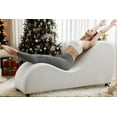 thumbnail image 3 of ijuicy S Curved Yoga Chair for Adults, Velvet Chaise Lounge Indoor for Yoga, Ergonomic Tantric Chair, Modern Yoga Chaise Lounge for Stretching, Relaxation,Exercise, 60D x 18W x 27H Inch-Beige, 3 of 16