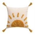thumbnail image 1 of Fundas De Almohada Decorativas Estilo Bohemio De 18 X 18 Pulgadas, Fundas De Almohada Coloridas De Algodón Con Mechones De Sol Y Borlas Para Sofá, Color Amarillo Y Blanco, 1 of 4