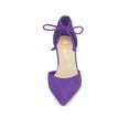 thumbnail image 6 of BLISSFUL STEP Women's High Block Heels Pointed Toe Ankle Strap Dress Shoes​ Purple 9, 6 of 7