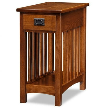 Bowery Hill End Table in Medium Oak