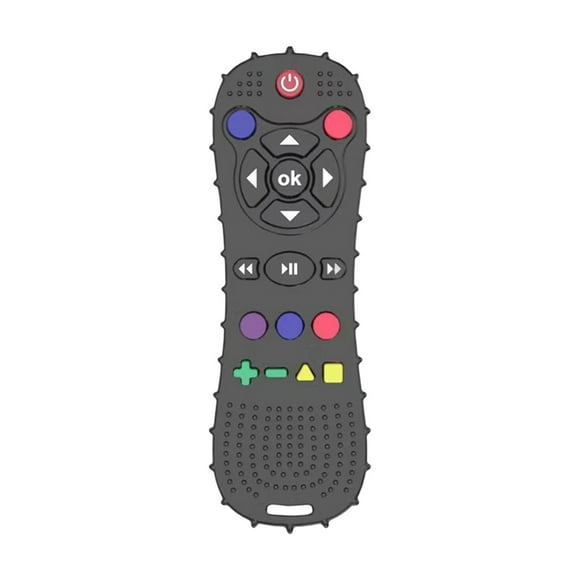 teething chew toys,tv remote control silicone toddler teething toys,baby teething Early Educational,newborn teething chew toy montessori,infants montessori sensory development Black Sunnimix juguetes para masticar la dentición