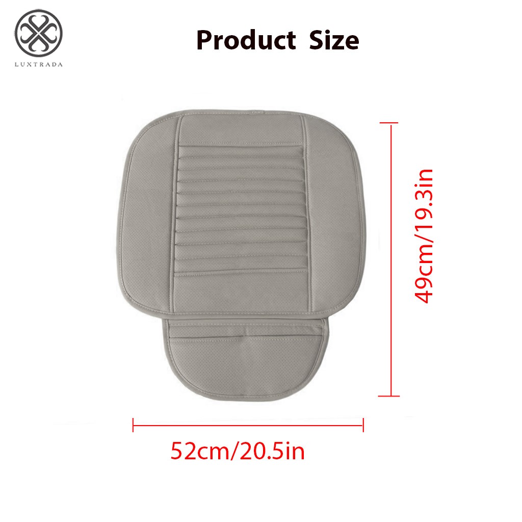 Luxtrada Car Seat Cushion 1PC Breathable Car Interior Seat Cover Cushion Pad Mat for Auto Supplies Office Chair with PU Leather (Beige) - image 2 of 5