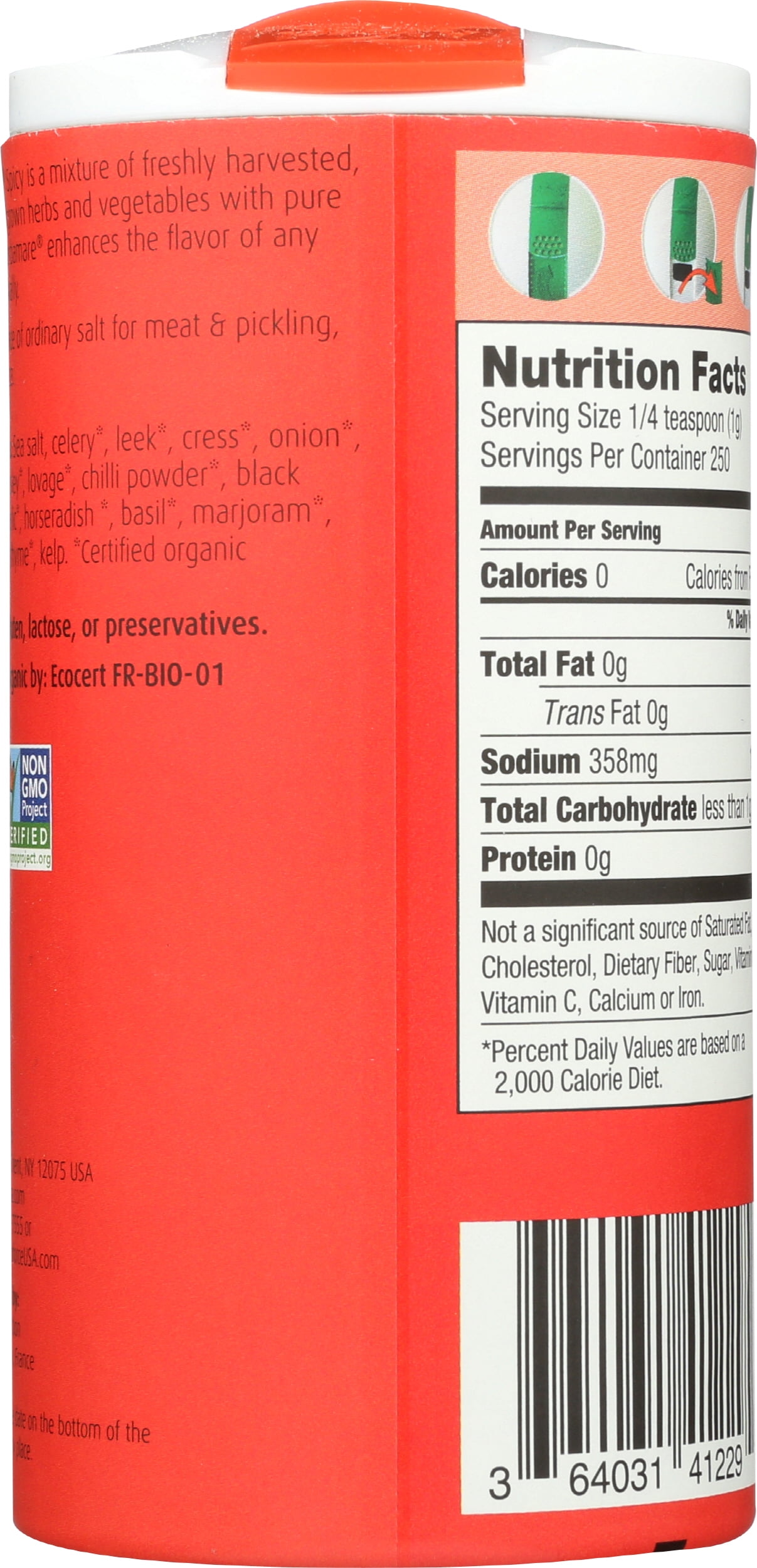 Pack of 6, A Vogel Spicy Organic Herbed Sea Salt, 8.8 oz