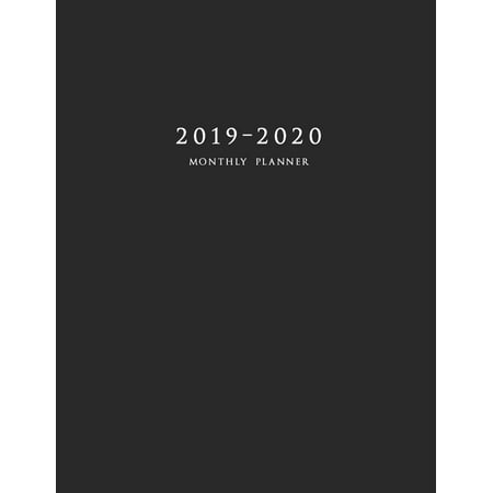 2019-2020 Monthly Planner: Large Two Year Planner with Black Cover