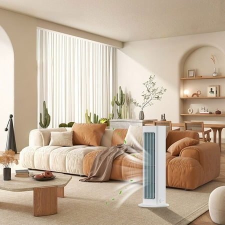 

Air Cooler White Air Cooler New Leaveless Tower Fan Portable Charging Air Conditioning Fan Desktop Shaking High Wind Fan Wall Hanging Plastic