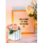 Serene Spaces Living Mirrored Glass Cube Vase, Modern Design, 4-Inch
