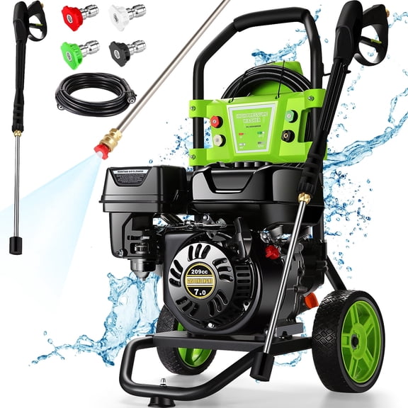 4400 PSI Gas Pressure Washer,4.0 GPM Commercial Power Washer Gas Power Washer Gas Powered Washing Machine, Cold Water, Spray Gun and Wand, 5 Nozzle Set, for Cars/Fences/Driveways/Homes