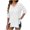 White, variant on hotojiny Women's Oversized T Shirts Summer V Neck Half Sleeve Textured Tee Casual Loose Split Hem Tunic Tops