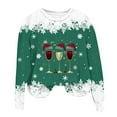 thumbnail image 6 of Feancey Women's Christmas Graphic Sweatshirt Novelty Snowflake Print Crewneck Pullover Tops Lightweight Long Sleeve Xmas Sweatshirts Army Green L, 6 of 6