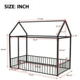 Twin Size Montessori Floor Bed, Twin Metal House Bed Frame with Fence