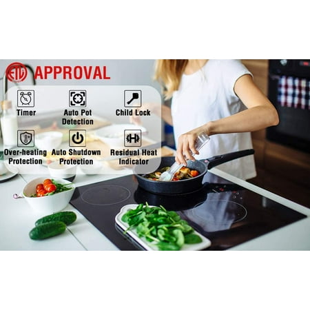 Induction Cooktop 24 inch, ECOTOUCH Electric Cooktop Counter Built-in