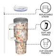 thumbnail image 4 of OBREWU Corgi Dog and Flower Florals Tumbler with Handle and Lid,Corgi Dog and Flower Florals 40oz Double Wall Vacuum Insulated Tumbler,Cups Gift for Women and Men, 4 of 7