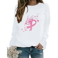 thumbnail image 3 of VKOYWKM Breast Cancer Awareness Tshirt for Women Breast Cancer Long Sleeve Tops Pink Ribbon Graphic T Shirts Fight Cancer Crew Neck Breast Cancer Blouse, 3 of 4