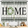thumbnail image 3 of Farmhouse Kitchen Curtains Country Rustic Kitchen Window Curtains Over Sink Flower Leaves Small Short Cafe Curtains Buffalo Plaid Bathroom Window Treatment Tier Curtains 2 Panels (27.5x39 Inch), 3 of 6