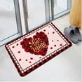 thumbnail image 3 of FNGZ 40 X 60CM Valentine's Day Decorations Carpet Indoor Outdoor Door Mat Low Profile Resist Dirt Rug Durable and Washable Absorb Water-Slip Entryway Door Letter and Floral Heart Carpet Rug, 3 of 7