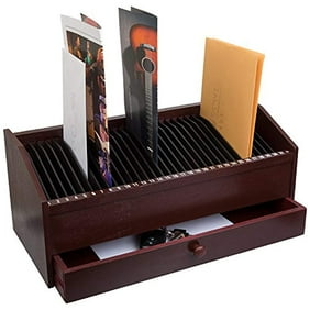 Wooden Desk Organizer W Drawers Office Desktop Stand Tabletop