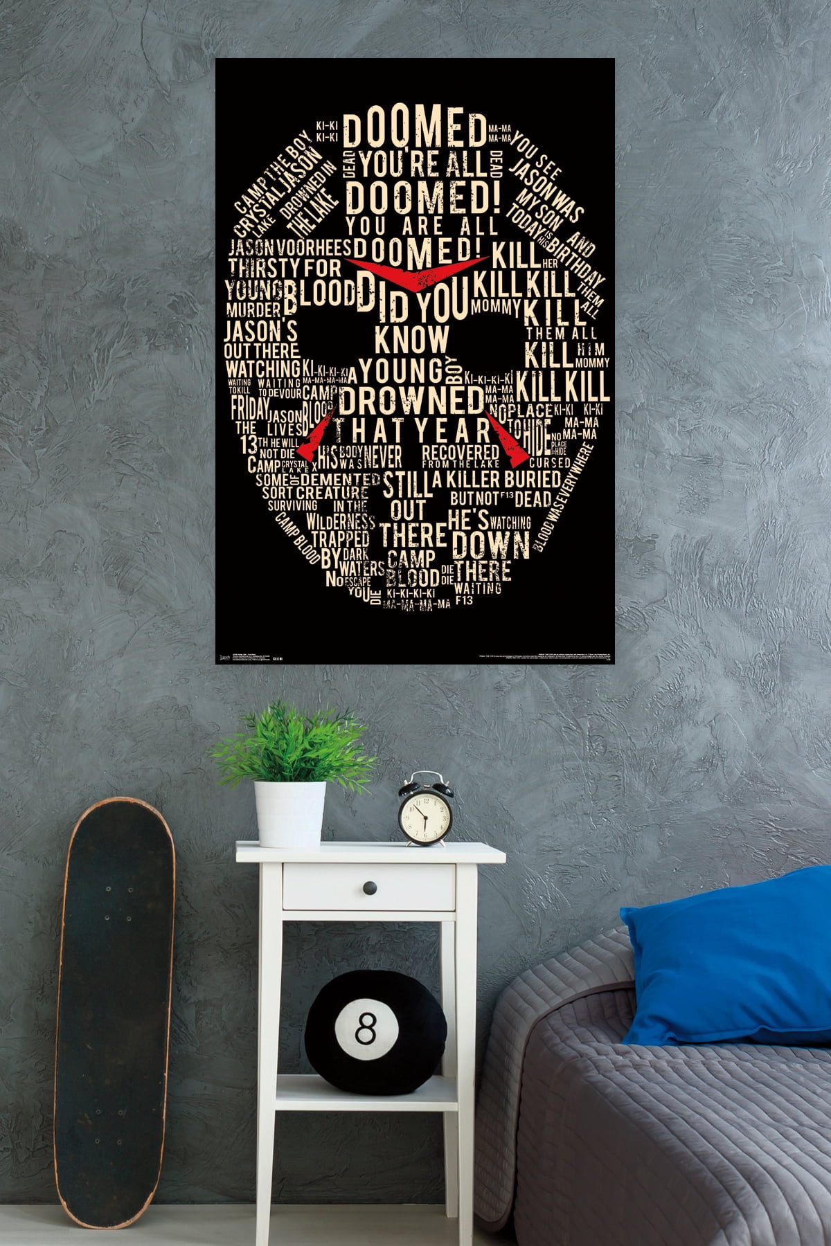 Friday The 13th - Text Mask Wall Poster, 22.375" x 34"
