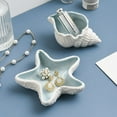 thumbnail image 6 of Ceramic Starfish Tray, Blue Creative Storage Bowl Trinket Holder Rings Jewelry Organizer Dish Bracelet Earrings Necklace Storage Plate, 6 of 8