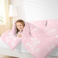 thumbnail image 5 of Erosebridal Pink White Cowgirl Horse Cactus Print Twin Bedding Sets, Western Theme Bedding Comforter Set for Girls, Pink Reversible 7 Pieces, 5 of 6