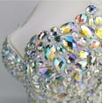 thumbnail image 3 of Women‘s Bra Handmade Rhinestone Shining  Push up Bustier Club Party Bra Cropped Top Vest(WHite）, 3 of 8