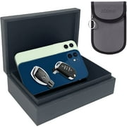 ZCOINS Faraday Box & 1 Dual-Layer Pouches Value Bundle, Car Key Signal Blocker Box, Keyless Entry RFID Blocking Set,