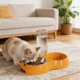 thumbnail image 4 of SHENGXINY Stainless Steel Cat Food Bowl and Water Bowl Set - 2 in 1 Automatic Gravity Water Dispenser, Integrated Food Water Bowl for Small Medium Dogs & Cats Orange 11.81x4.72x10.24in, 4 of 6