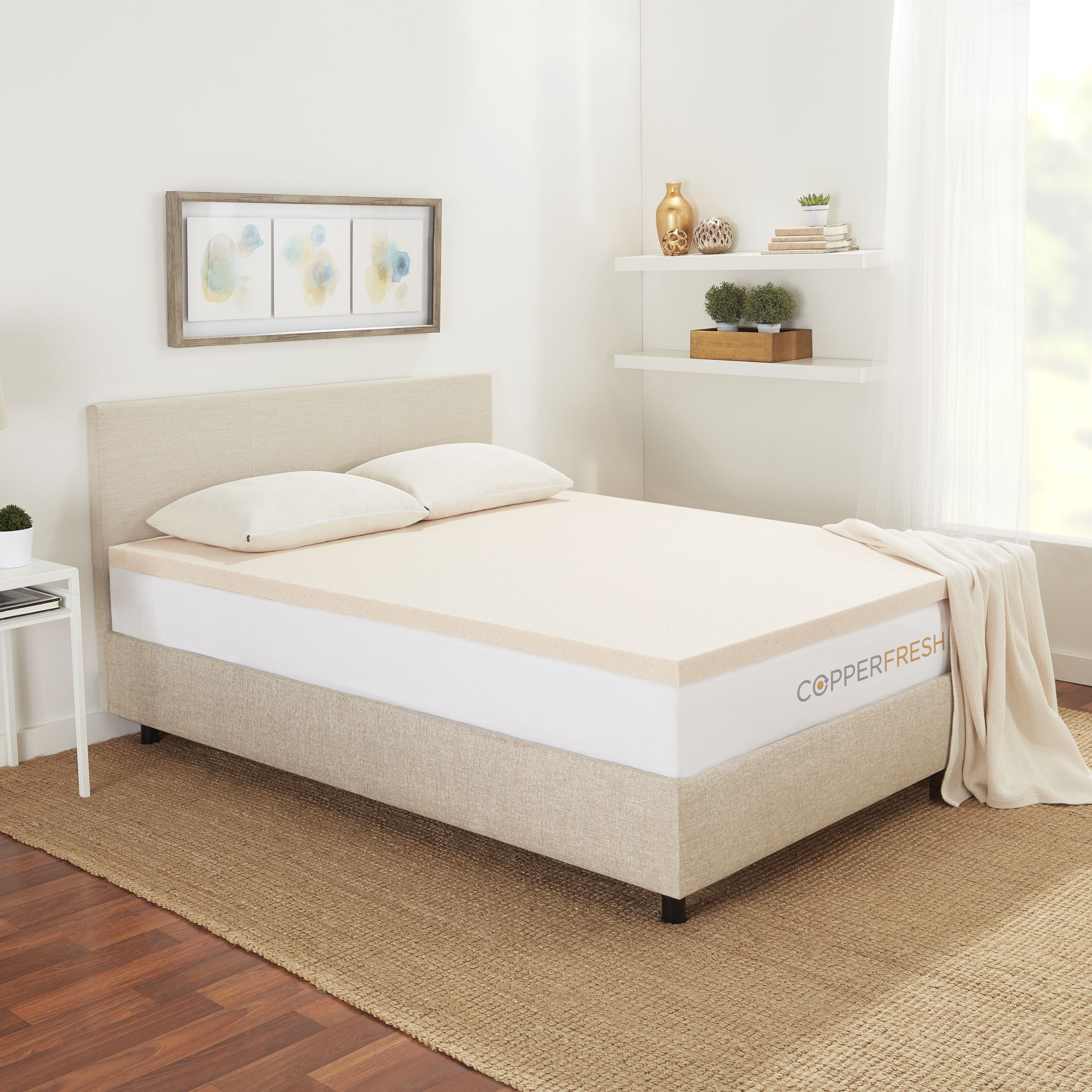 Copperfresh 3 Inch Gel Memory Foam Mattress Topper Walmart Com Walmart Com