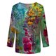 thumbnail image 5 of Moda mujer cuello redondo tres cuartos 3/4 manga camiseta otoño estampado blusa Tops sudadera Fridja FKASFK3005, 5 of 5