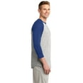 thumbnail image 3 of Sport-Tek Colorblock Raglan Jersey-S (Heather Grey/Royal), 3 of 5