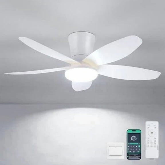 Ceiling Fans with Lights-36 Low Profile Ceiling Fan with Light and 36IN White