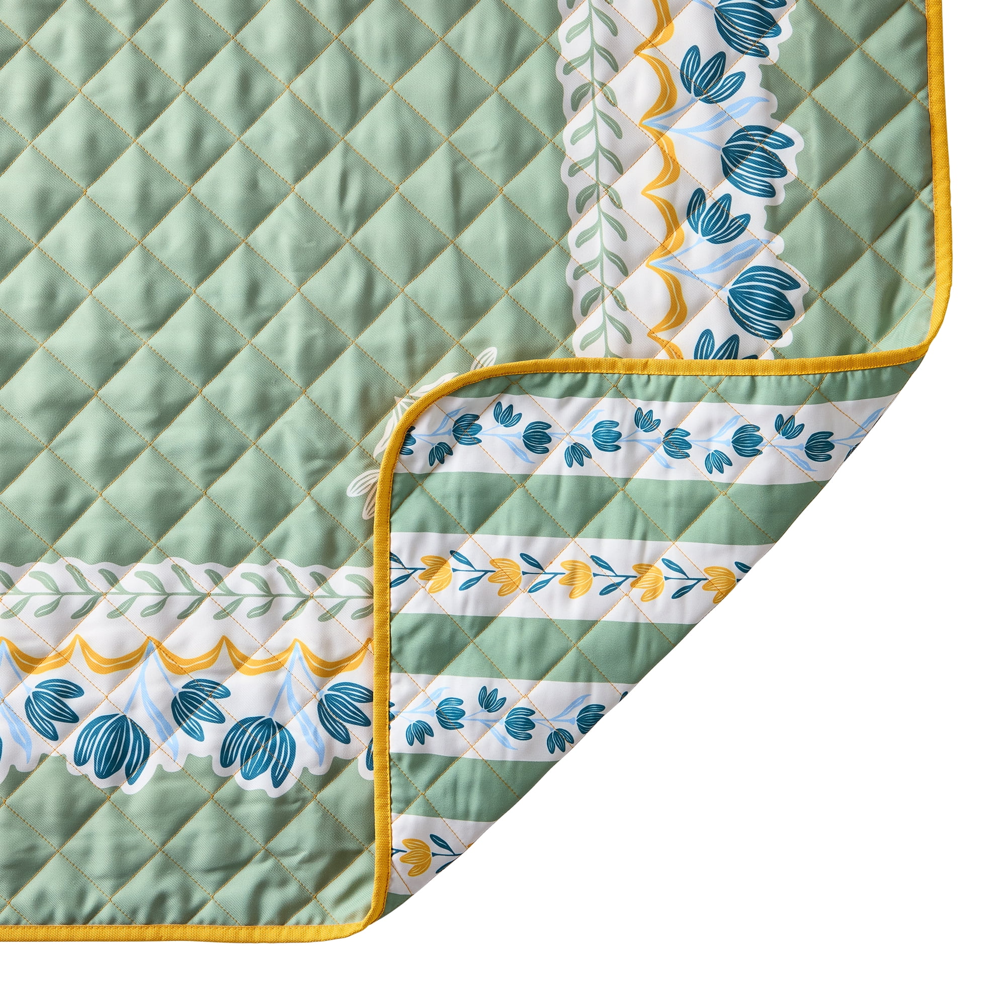 Better Homes & Gardens Sylvia Misty Mint Reversible Floral Outdoor Blanket 72" x 72"