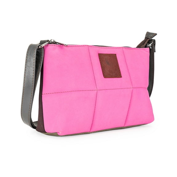 Abelardo Puzzle Bag - Pink/Brown Sling Leather Bag