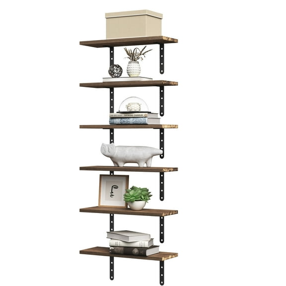 Lavish Home Set of 6 Floating Shelves for Living Room, Bedroom, or Bathroom