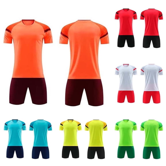 Miluxas Boys Clothes Summer Solid Color T-Shirt and Shorts Set 2 Pieces Teen Trendy Outfits Yellow XS(XS)