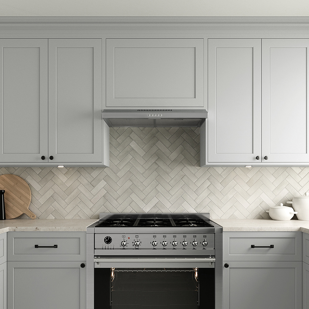 Streamline 30 in. Ausa Convertible Undermount 80 CFM Range Hood in Brushed Stainless Steel with Mesh Filters, Push Button Control, LED Light
