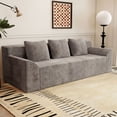 thumbnail image 3 of 71 Inch Corduroy Sofa Like Ergonomic Deep Seat Loveseat for Living Room Bedroom and Conference Room Use 3 Seats, Camel, 3 of 5