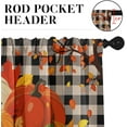 thumbnail image 5 of Colorful Autumn Leaves Kitchen Curtains with Valance and Tier Sets 36 Inch, 3 Pieces Tree Pumpkin Checker Rod Pocket Drapes Window Treatment Curtains for Kitchen Over Sink Dining Room Decor, 5 of 6