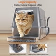 thumbnail image 4 of PetWhole Extra Large Stainless Steel Enclosed Cat Litter Box with Pedal, Scoop, Stickers, and Carbon Bag, Gray, 4 of 8