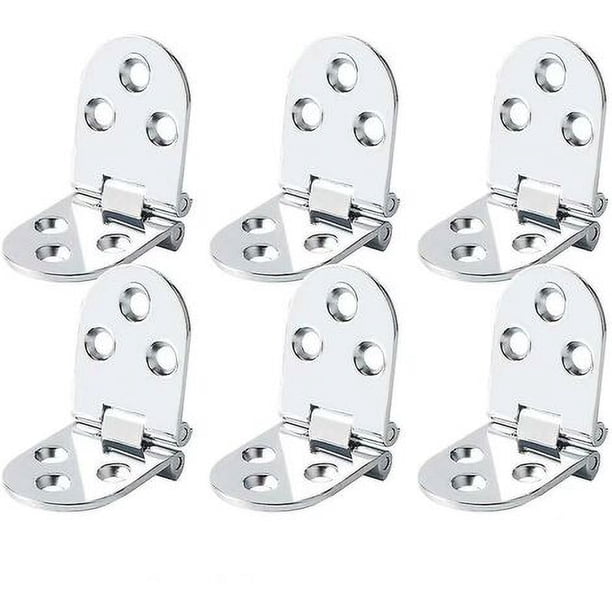 6 bisagras planas plegables para puerta de gabinete Tanble, máquina de coser de mesa, bisagra plegable de aleación de zinc, bisagra superior abatible con tornillos, plata (8030 mm)