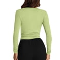 thumbnail image 4 of yillto Womens Long Sleeve Tight Shirts Basic Crew Neck Workout Tees Clothes Going out Fashion Undershirts, 4 of 7