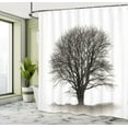 thumbnail image 5 of Ambesonne Grey Shower Curtain, Fall Tree Monochrome Art, 69"Wx70"L, Beige Black, 5 of 5