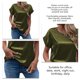 thumbnail image 5 of Top verde OD de manga corta con cuello redondo, transpirable, informal y agradable para la piel para mujer, 5 of 6