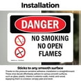 thumbnail image 3 of (2 Pack) No Smoking No Open Flames OSHA Danger Sign 10 Inch X 7 Inch Vinyl Label Decal Sticker Weather Resistant, UV Protected for Workplace, Business, and Construction Site, Made in, 3 of 7