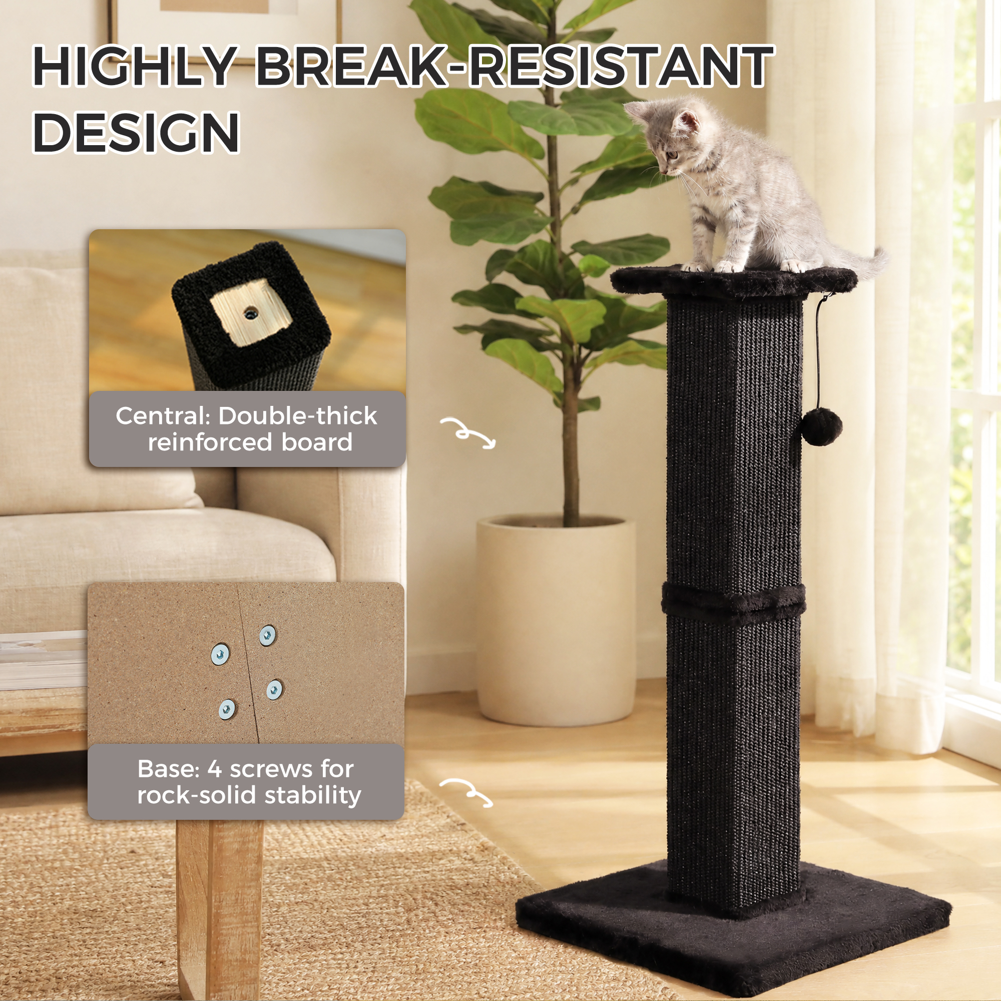 Pawz Road 31-Inch Sisal Cat Scratching Post photo 7