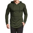thumbnail image 7 of Aiyino Mens Hipster Hip Hop Long Sleeve Longline Pullover Hoodies Shirts Long Sleeve M Army Green, 7 of 7