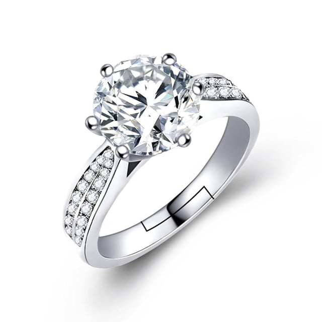 Anillo De Diamante De Simulación Para Mujer, Anillo De Dedo Abierto Ajustable, Propuesta De Matrimonio De Simulación, Anillo Abierto, Regalos Para Novia Y Esposa Serendint AP005944-00
