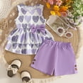 thumbnail image 2 of Baby Girl Comfortable And Breathable Set Summer Sweet Printed Bow Sleeveless Top Shorts Two Piece Set, 2 of 6
